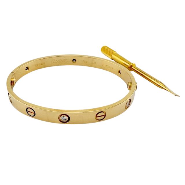 カルティエ ラブブレス バングル 18金 K18イエローゴールド ダイヤモンド レディース CARTIER 中古 R&Kリサイクルキング