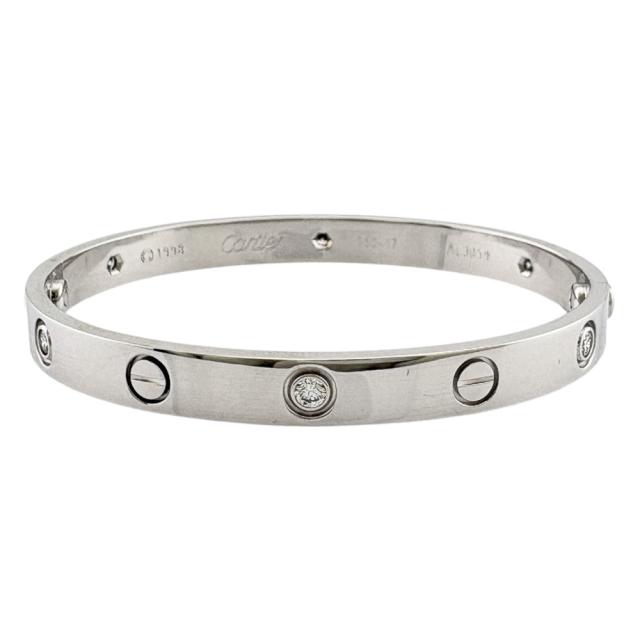 カルティエ ラブブレス バングル 18金 K18ホワイトゴールド ダイヤモンド レディース CARTIER 中古 R&Kリサイクルキング_1
