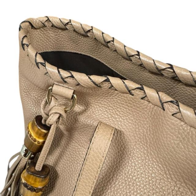 グッチ アウトレット品 バンブー トートバッグ レザー 354665 ベージュ レディース GUCCI 中古 R&Kリサイクルキング_8