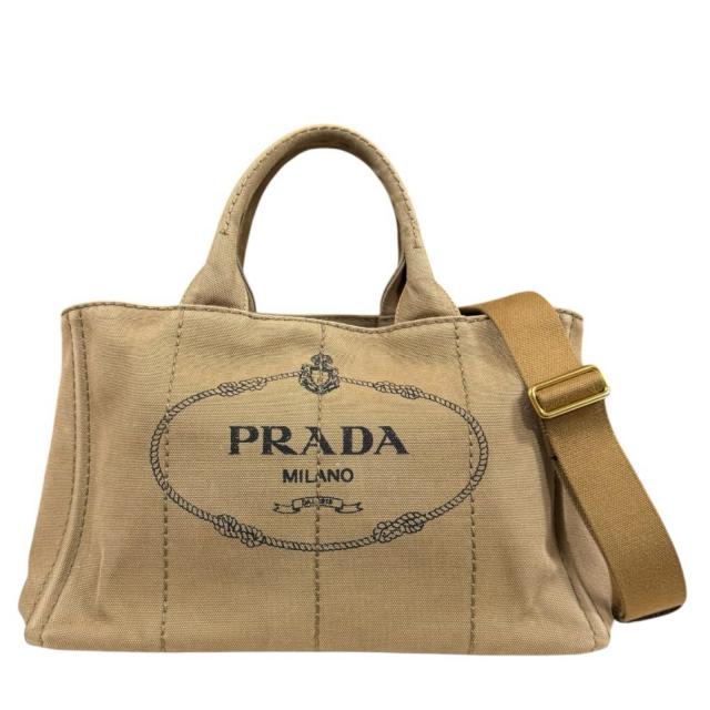 プラダ カナパトートM ショルダーバッグ キャンバス BN2642 ブラウン レディース PRADA  中古 R&amp;Kリサイクルキング