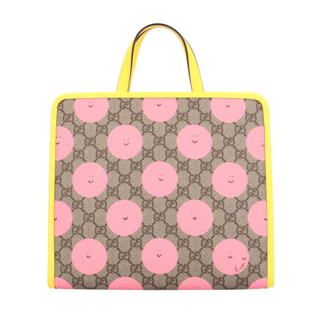 グッチ チルドレンズ GGスプリーム ハンドバッグ PVC 605614 ベージュ レディース GUCCI 中古 R&Kリサイクルキング