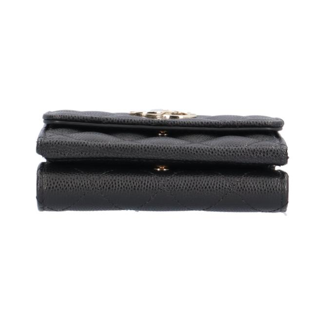 シャネル コンパクトウォレット マトラッセ 三つ折り財布 キャビアスキン レディース CHANEL 中古 R&Kリサイクルキング_3