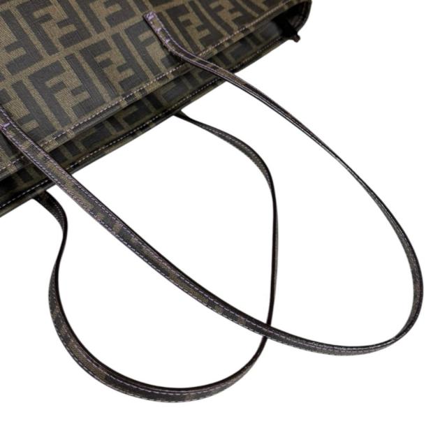 フェンディ ショッピング ロールバッグ ズッカ トートバッグ PVCコーティングキャンバス 8BH185 ブラウン レディース FENDI 中古 R&Kリサイクルキング_9