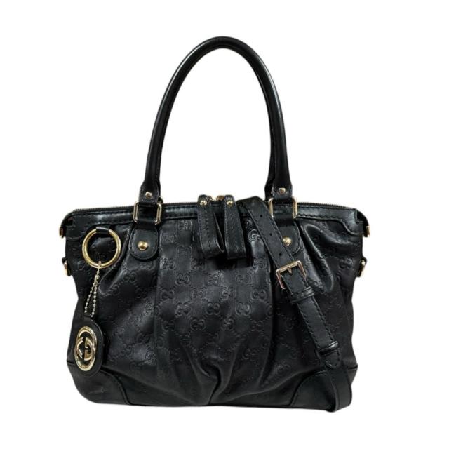 グッチ スーキー グッチシマ ショルダーバッグ シマレザー 247902 ブラック レディース GUCCI 中古 R&Kリサイクルキング