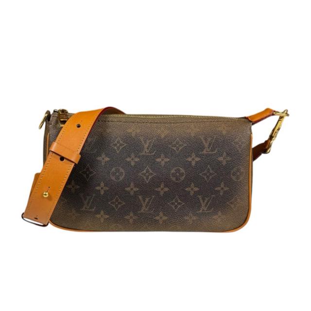 ルイヴィトン ポシェットアクセソワールXL モノグラムダスト ショルダーバッグ M11623 ブラウン メンズ LOUIS VUITTON  中古 R&amp;Kリサイクルキング