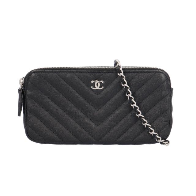 シャネル Vステッチ ショルダーバッグ レザー A82527 ブラック レディース CHANEL  中古 R&amp;Kリサイクルキング