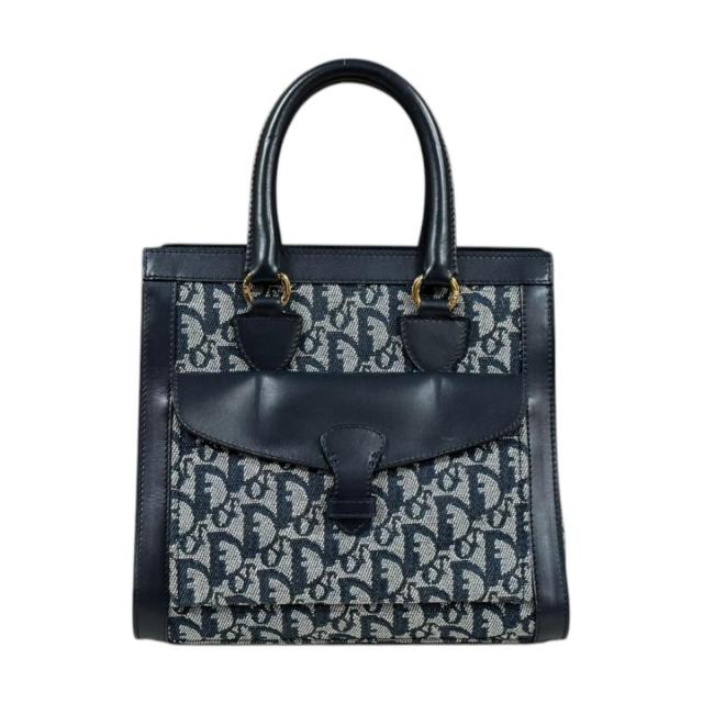 クリスチャンディオール トロッター ハンドバッグ レザー ネイビー レディース Christian Dior 中古 R&Kリサイクルキング