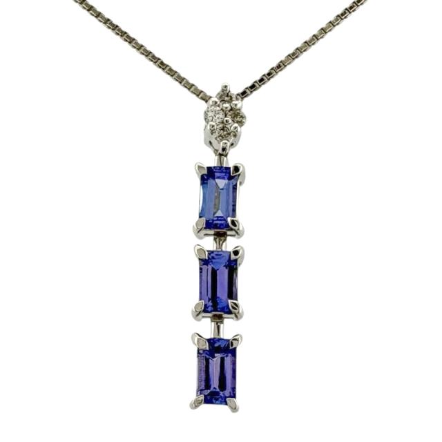 ネックレス 18金 K18ホワイトゴールド タンザナイト レディース 中古 R&Kリサイクルキング