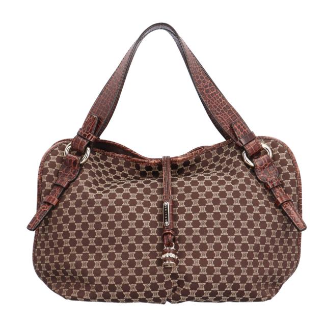 セリーヌ ビタースウィート マカダム トートバッグ キャンバス ブラウン レディース CELINE 中古 R&Kリサイクルキング