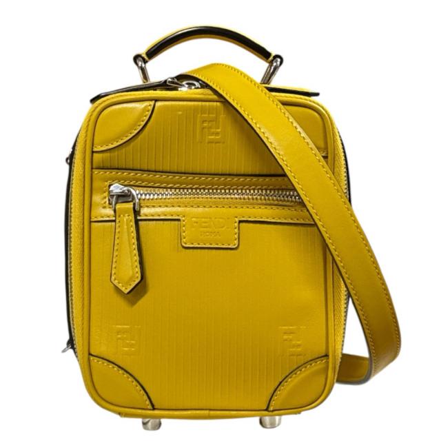 フェンディ トラベルミニバッグ ショルダーバッグ なめし革 7VA542 黄色 ユニ一発やる FENDI  中古 R&K再利用第一人者
