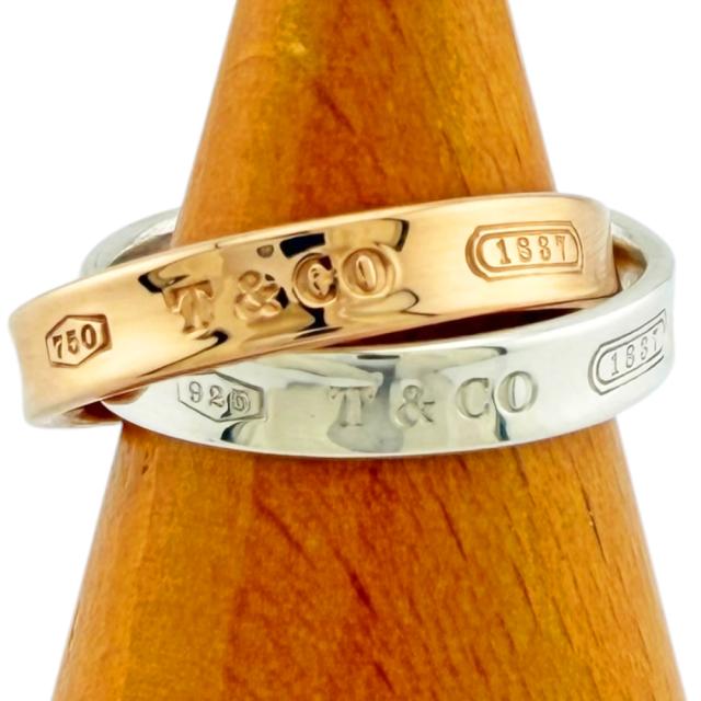 ティファニー 1837インターロッキング 輪っか 指環 9号 18金 K18さくら色ゴールド レディース TIFFANY&Co.  中古 R&K再利用第一人者