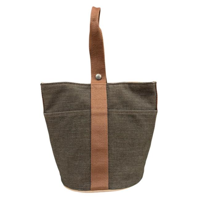 エルメス サクソーMM ハンドバッグ トワルアッシュ ブラウン レディース HERMES 中古 R&Kリサイクルキング