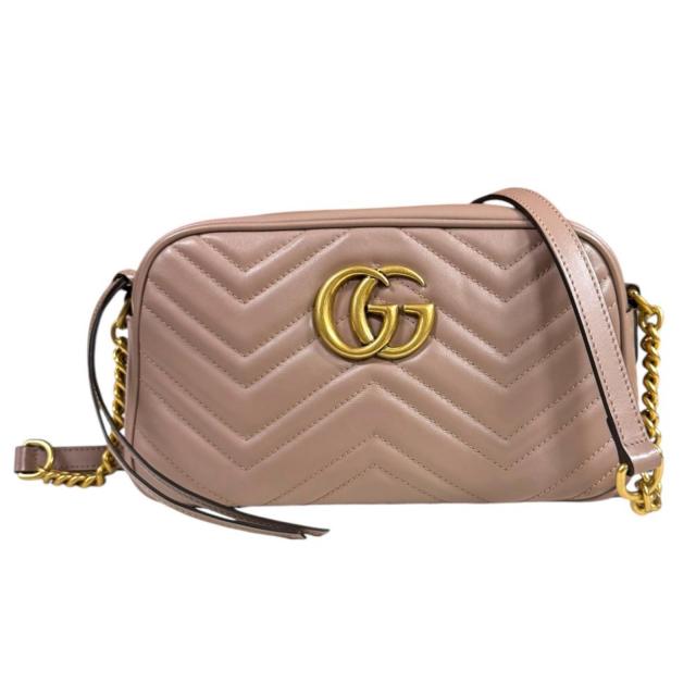 グッチ GGマーモント ショルダーバッグ レザー 447632 ベージュ レディース GUCCI 中古 R&Kリサイクルキング 98,615円