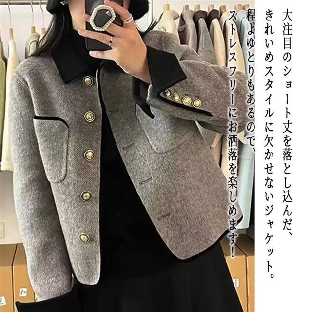バーバリー ウール ピーコート 金ボタン ショート丈 大きいサイズ 40