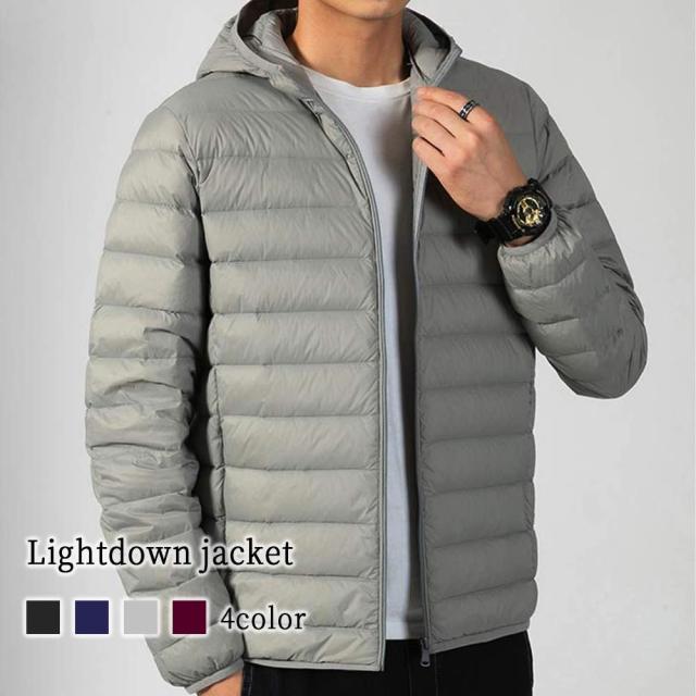 ダウンジャケット メンズ ライトダウンジャケット スリム 軽い アウター コスパ 防寒 ダウン ロング 高級 おすすめ 大きいサイズ 黒 ビジネス コート 軽量 春 細身 ショート 冬 秋 ボア 光沢 おしゃれ フード 中綿 人気 ロングコート 防水 暖かい ブランド 40代 白の通販は 6,916円