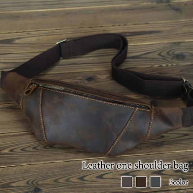 ボディバッグ メンズ レザーワンショルダーバッグ 小さめ 本革 スポーツ かっこいい きれいめ 大容量 おすすめ 40代 冬 レザー ウエストバッグ 50代 横型 夏 春 大きめ おしゃれ 30代 バッグインバッグ 秋 人気 革 防水 ウエストポーチ ショルダーバッグ ブランド ハイの通販は 7,581円
