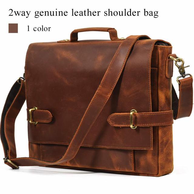 CBA19-32 ブルガリ メンズ レザー 2WAY ビジネスバッグ 鍵2本つき