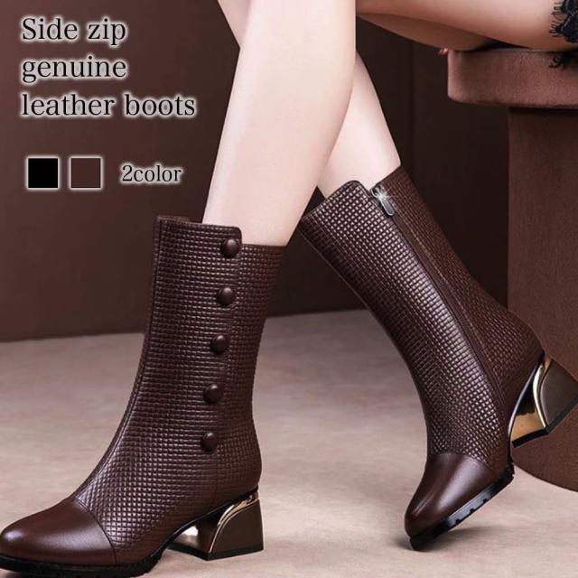 ロングブーツ レディース サイドジップ本革ブーツ 皮 夏 ゆったり 防水 40代 50代 革 冬 春 本革 おしゃれ 秋 レザー 30代 歩きやすい 人気 20代 ブランドの通販は 5,059円