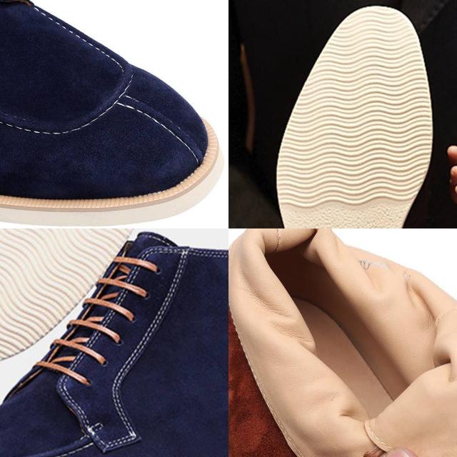 ネイビー スエード ハイカット ワークブーツ