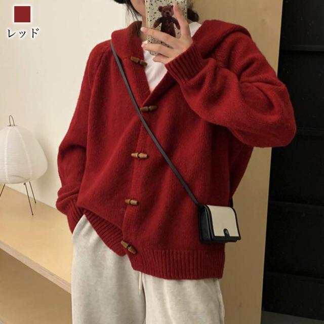 カーディガン レディース ホーンボタンゆるニット 20代 おしゃれ 黒 ブランド 綿 春 人気 冬 夏 秋 白 仕事 薄手 30代 厚手 50代 40代 ロング オフィスの通販は