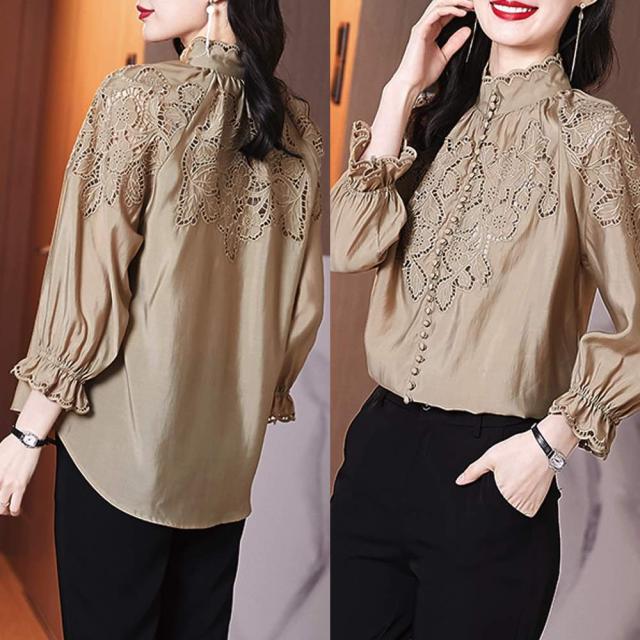 ブラウス レディース シルクレースブラウス フリル ブランド きれいめ スーツ ワンピース 長袖 カットソー 冬 Tシャツ ノーアイロン 事務服 高品質 オフィス レース 黒 おしゃれ ボウタイ 春 シャツ シフォン カジュアル 安い 人気 秋 厚手 白 フォーマル 50代の通販は