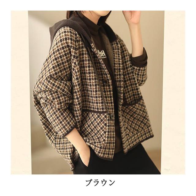 パーカー レディース レトロチェック柄ジャケット 夏 おしゃれ 薄手 秋 UV 20代 50代 白 40代 ブランド 春 冬 ジッパー きれいめ 人気 かわいい 30代 厚手 綿 パーカー レディース レトロチェック柄ジャケット ジップ グレー