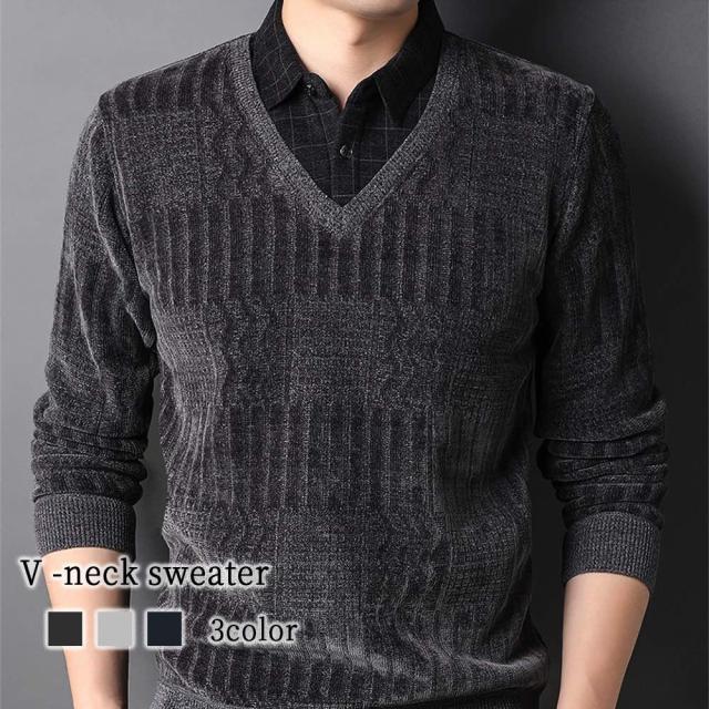 セーター メンズ Vネックセーター トレーナー サイズ リブ チェック 白色 ブランド 厚手 冬 タートルネック 綿 モード系 ビジネス フリース クルーネック ニット 春 おしゃれ ゴルフ Vネック 秋 ノルディック 洗える 大きいサイズ 長袖 シニア ハイネックの通販は