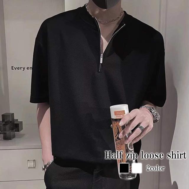 XL ナイキゴルフ 立ち襟 ハーフジップ ニット 上質素材 セーター 黒