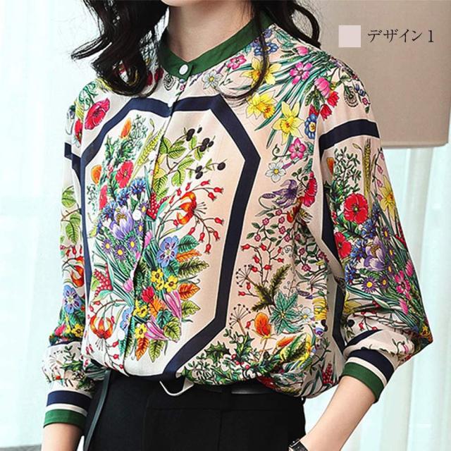 ブラウス レディース レトロプリントシャツ フリル ブランド きれいめ スーツ ワンピース 長袖 カットソー 冬 Tシャツ ノーアイロン 事務服 高品質 オフィス レース 黒 おしゃれ ボウタイ 春 シャツ シフォン カジュアル 安い 人気 秋 厚手 白 フォーマル 50代の通販は