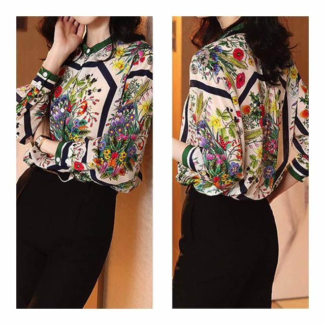 ブラウス レディース レトロプリントシャツ フリル ブランド きれいめ スーツ ワンピース 長袖 カットソー 冬 Tシャツ ノーアイロン 事務服 高品質 オフィス レース 黒 おしゃれ ボウタイ 春 シャツ シフォン カジュアル 安い 人気 秋 厚手 白 フォーマル 50代の通販は