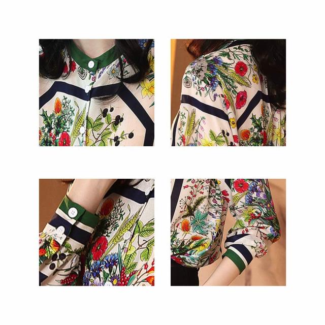 ブラウス レディース レトロプリントシャツ フリル ブランド きれいめ スーツ ワンピース 長袖 カットソー 冬 Tシャツ ノーアイロン 事務服 高品質 オフィス レース 黒 おしゃれ ボウタイ 春 シャツ シフォン カジュアル 安い 人気 秋 厚手 白 フォーマル 50代の通販は