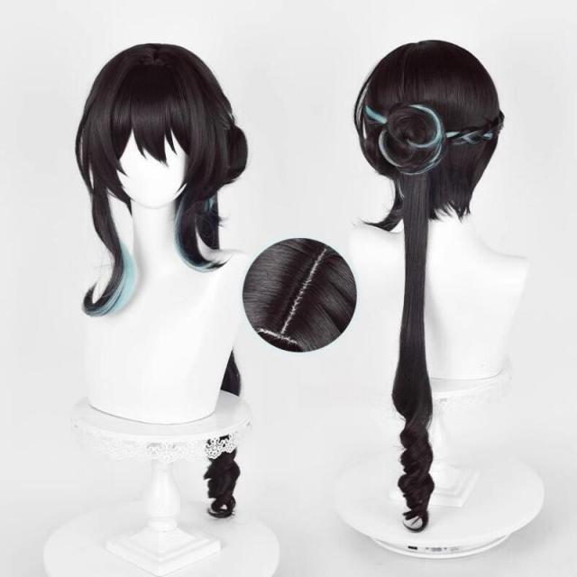 【送料無料】コスプレ ルアン･メェイ るあんめぇい 崩壊：スターレイル 崩スタ スターレイル 崩壊 宇宙ステーション「ヘルタ」 コスプレウィグ ウィッグ かつら ウィッグネット付き 黒と青の結髪の通販は 5,900円