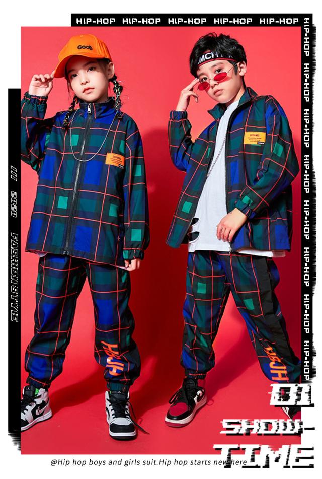 ダンス衣装 キッズ セット 子供服 ヒップホップ キッズダンス衣装 セットアップ 男の子 女の子  キッズ ダンス 衣装 チェック柄 ファッシの通販は 5,123円