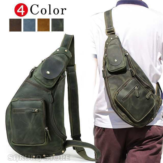 オリーブ 大容量 メンズ 本革 メッセンジャーバッグ ボディバッグ 左肩 斜め掛け iPad対応 アウトドア 自転車 鞄 4色 オリーブ 大容量 メンズ 本革 メッセンジャーバッグ ボディバッグ 左肩