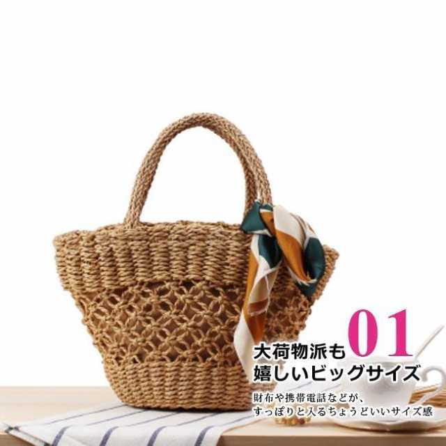 カゴバッグ レディース ハンドバッグ カバン 巾着付き シンプル 可愛い おしゃれ シンプル 軽量 手提げ かごバッグ 森ガール 春 夏の通販は 5,357円