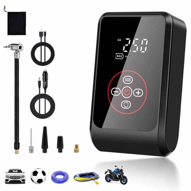 2024年新登場 10秒で充填 空気入れ 車 電動 エアーポンプ 4種類知能モード 最大圧力150PSI 電動空気入れ 充電式 4000mAh 夜用 SOS/LEDラの通販は 5,003円