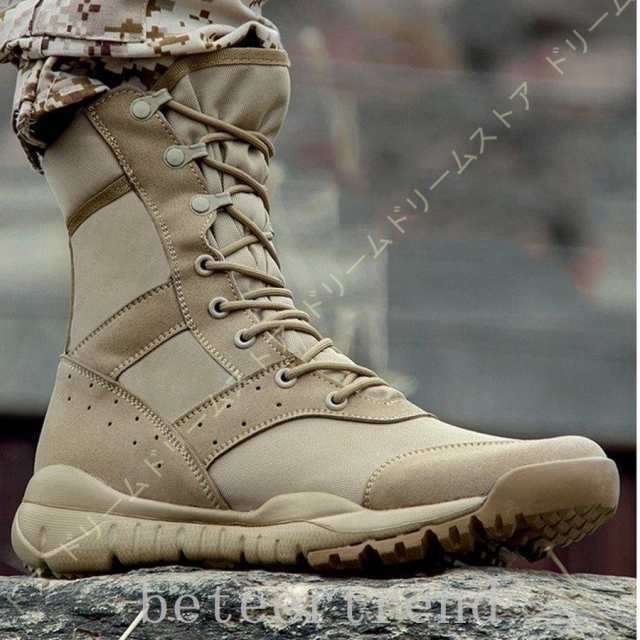 メンズ軽量ミリタリータクティカルシューズハイキングワークブーツサバゲー防水スプレー特殊部隊ライダーブーツコンバットブーツ軍用靴登の通販は 5,138円