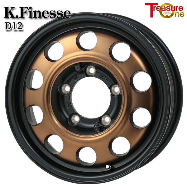 トレジャーワン Kフィネス D12 16インチ 5.5J 5H139.7 +20 ブラックブロンズクリア アルミホイール単品 4本（1台分） 送料無料