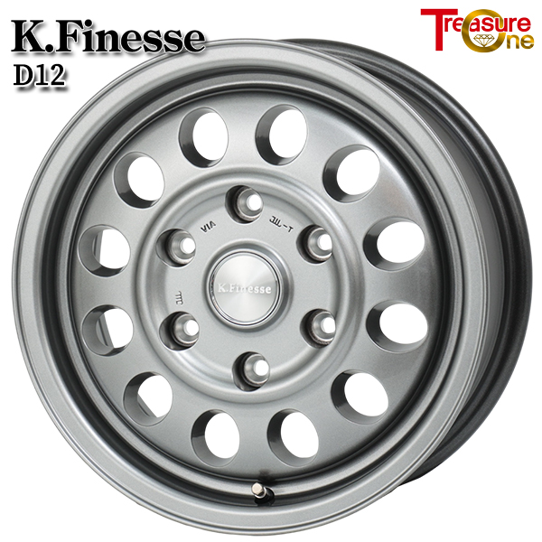 トレジャーワン Kフィネス D12 15インチ 6.0J 6H139.7 +33 ガンメタ