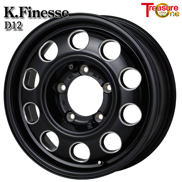 トレジャーワン Kフィネス D12 16インチ 5.5J 5H139.7 +20 ブラックミーリング  アルミホイール単品 1本 4本以上送料無料
