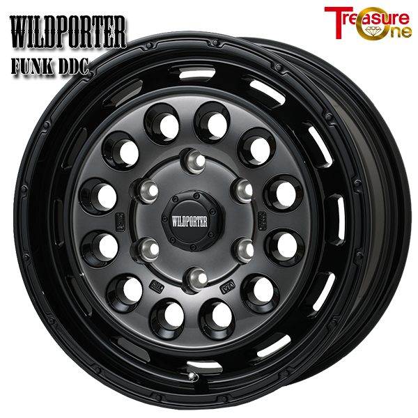 トレジャーワン ワイルドポーターFunkDDC 16インチ 6.5J 6H139.7 +38 ブラックポリッシュブラッククリア アルミホイール単品 1本 4本以上送料無料