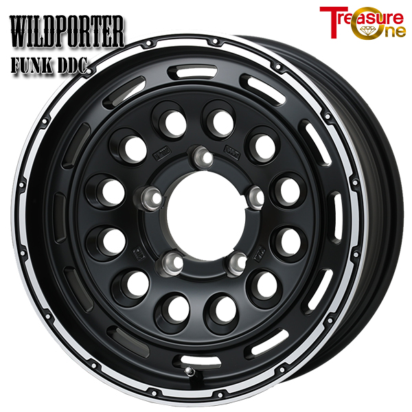 トレジャーワン ワイルドポーターFunkDDC 16インチ 6.0J 5H139.7 -5 マットブラック/リムポリッシュ アルミホイール単品 4本（1台分） 送料無料