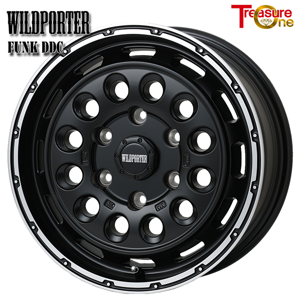 トレジャーワン ワイルドポーターFunkDDC 16インチ 6.5J 6H139.7 +38 マットブラック/リムポリッシュ アルミホイール単品 4本（1台分） 送料無料