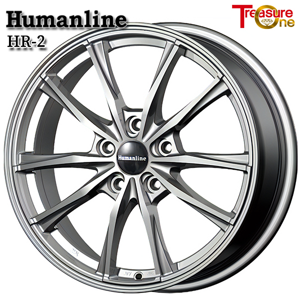 トレジャーワン ヒューマンライン HR2 17インチ 6.5J 5H120 +40 ダークグレー トヨタ平座対応 アルミホイール単品 4本（1台分） 送料無料