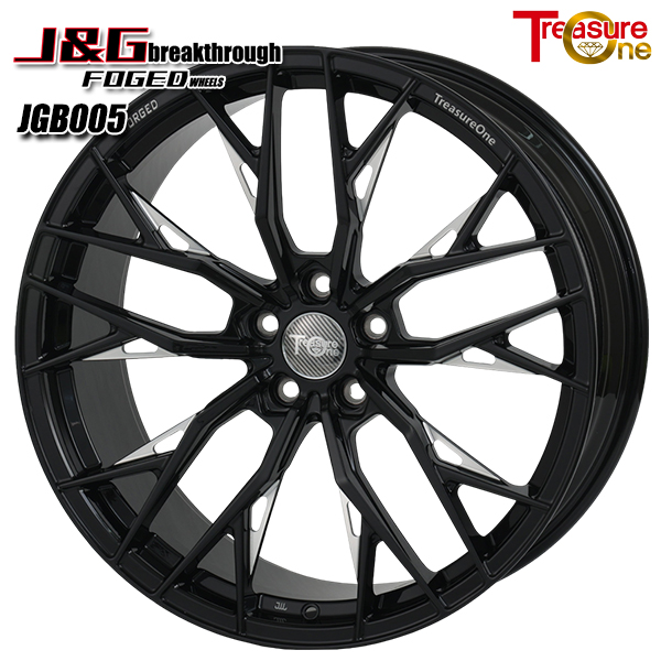 トレジャーワン 新品 ホイール4本セット 鍛造J&G JGB005 20x8.5J+35 5H114.3 ブラックミーリング