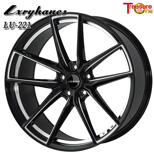 トレジャーワン ラグジーヘインズLU221 20インチ 8.5J 5H120 +35 ブラックサイドミーリング アルミホイール単品 2本セット 送料無料