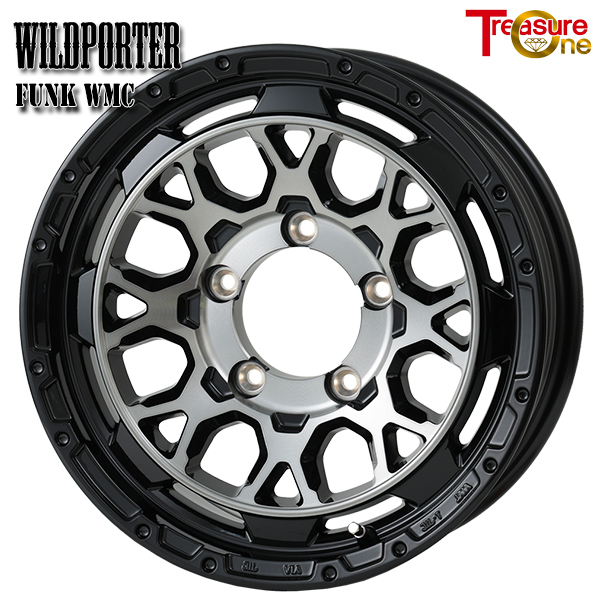 トレジャーワン ワイルドポーターFunkWMC 15インチ 6.0J 5H139.7 ±0 ブラックポリッシュブラッククリア アルミホイール単品 4本（1台分） 送料無料