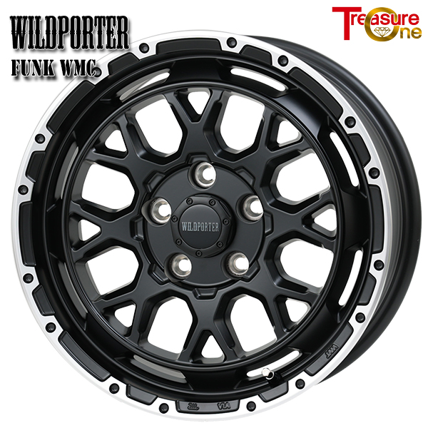 トレジャーワン ワイルドポーターFunkWMC 16インチ 7.0J 5H114.3 +35 マットブラック/リムポリッシュ アルミホイール単品 1本 4本以上送料無料 