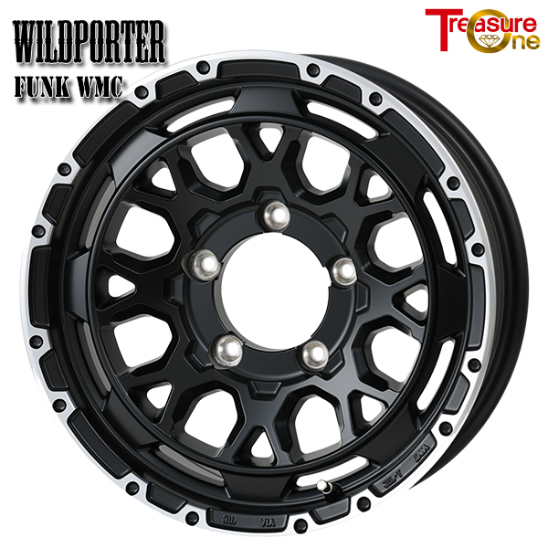 トレジャーワン ワイルドポーターFunkWMC 15インチ 6.0J 5H139.7 ±0 マットブラック/リムポリッシュ アルミホイール単品 1本 4本以上送料無料