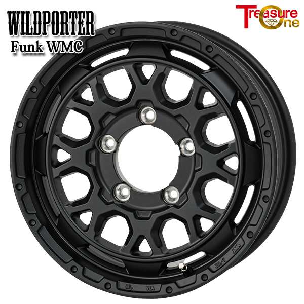 トレジャーワン ワイルドポーターFunkWMC 16インチ 5.5J 5H139.7 +20 マットブラック アルミホイール単品 4本（1台分） 送料無料